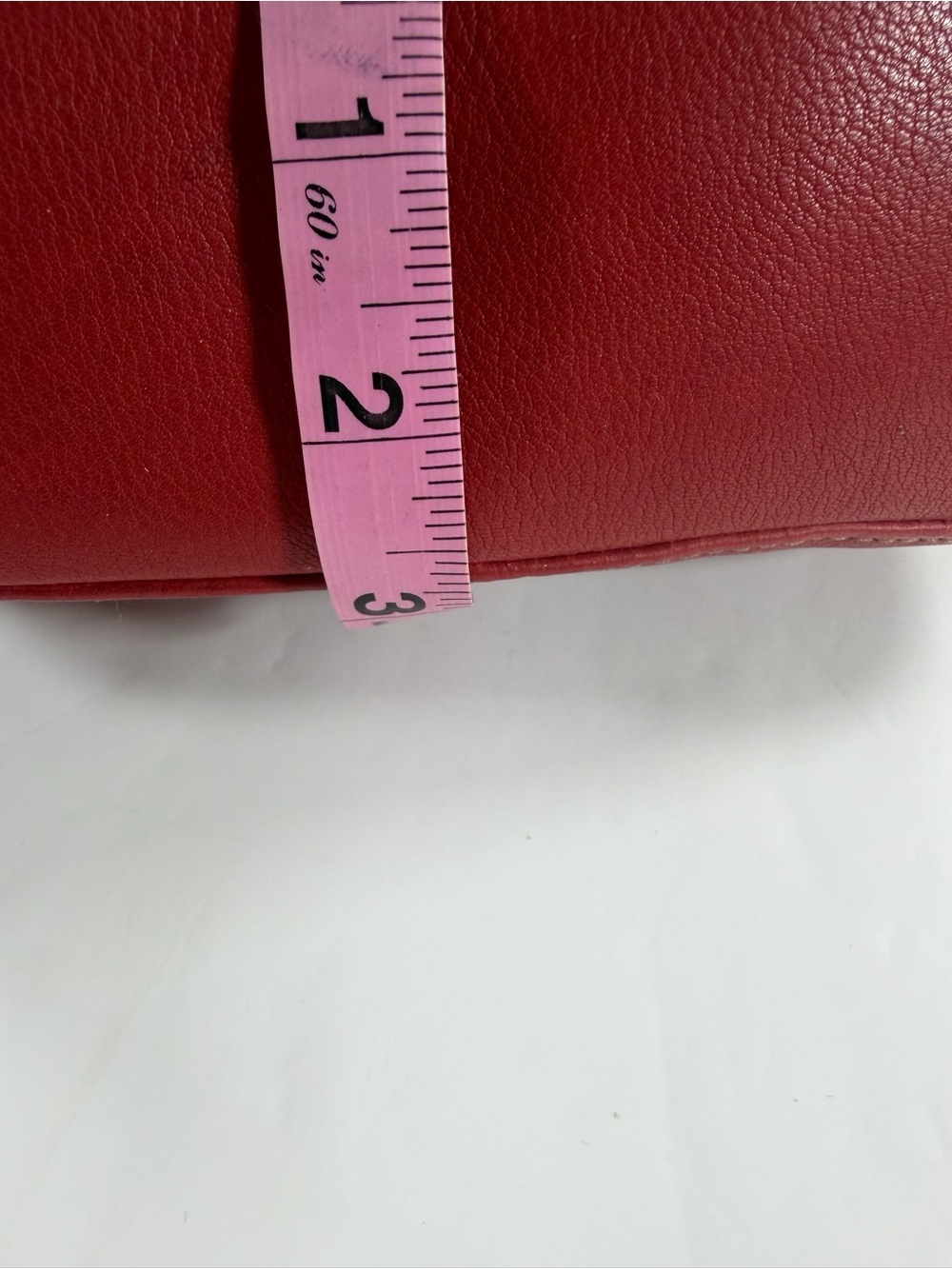 Vintage Y2K Fossil Red Leather Shoulder Bag Key Charm Small Crossbody Purse - Picture 6 of 9